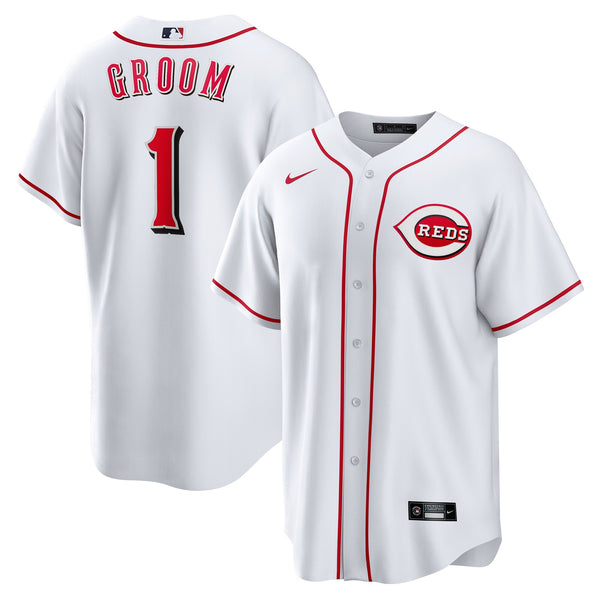 Cincinnati Reds White #1 Groom Home Replica Jersey