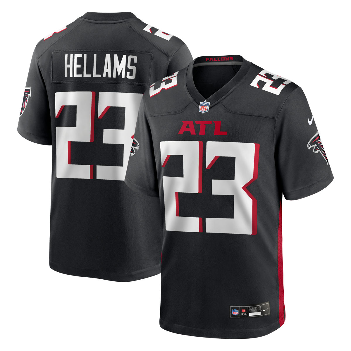 Atlanta Falcons DeMarcco Hellams Black Team Game Jersey