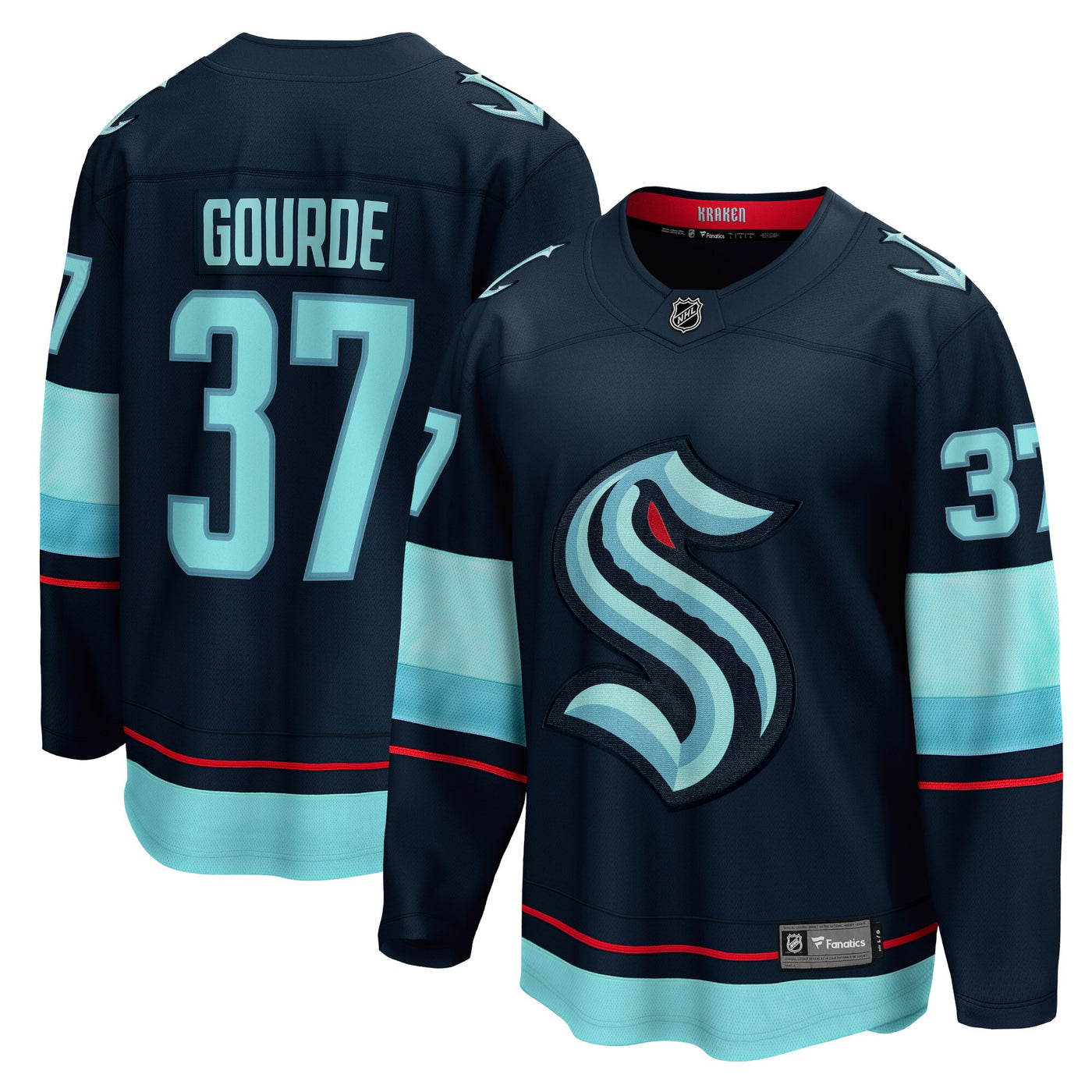 Seattle Kraken Yanni Gourde Fanatics Deep Sea Blue Home Breakaway Player Jersey
