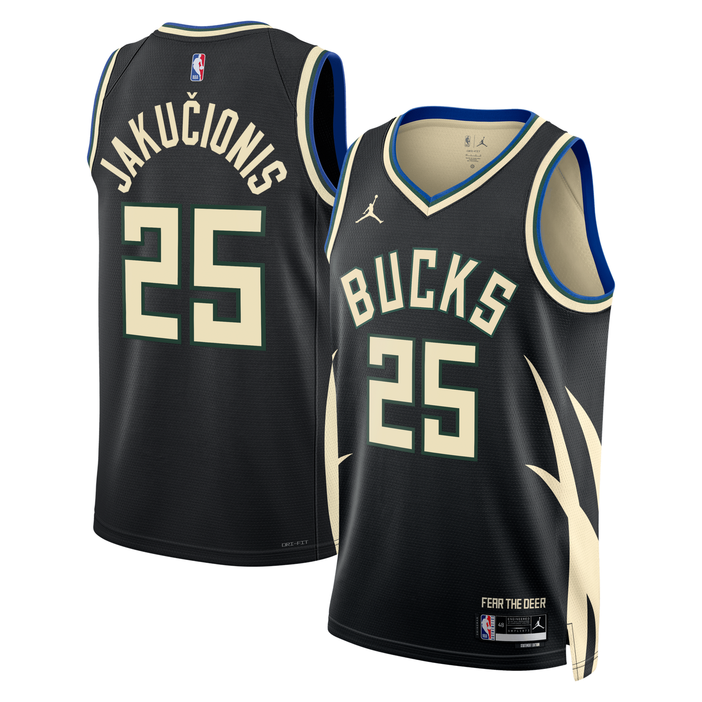 Milwaukee Bucks Jordan Brand Statement Edition Swingman Jersey - Hunter Green - Kasparas Jakučionis
