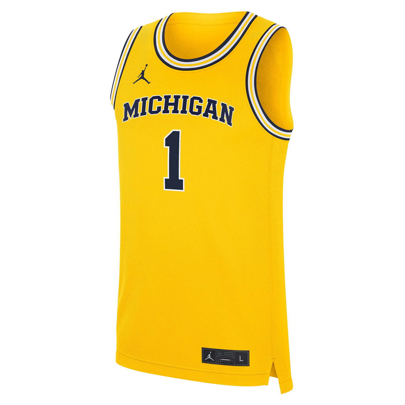 Jordan Brand #1 Maize Michigan Wolverines Alternate Replica Jersey