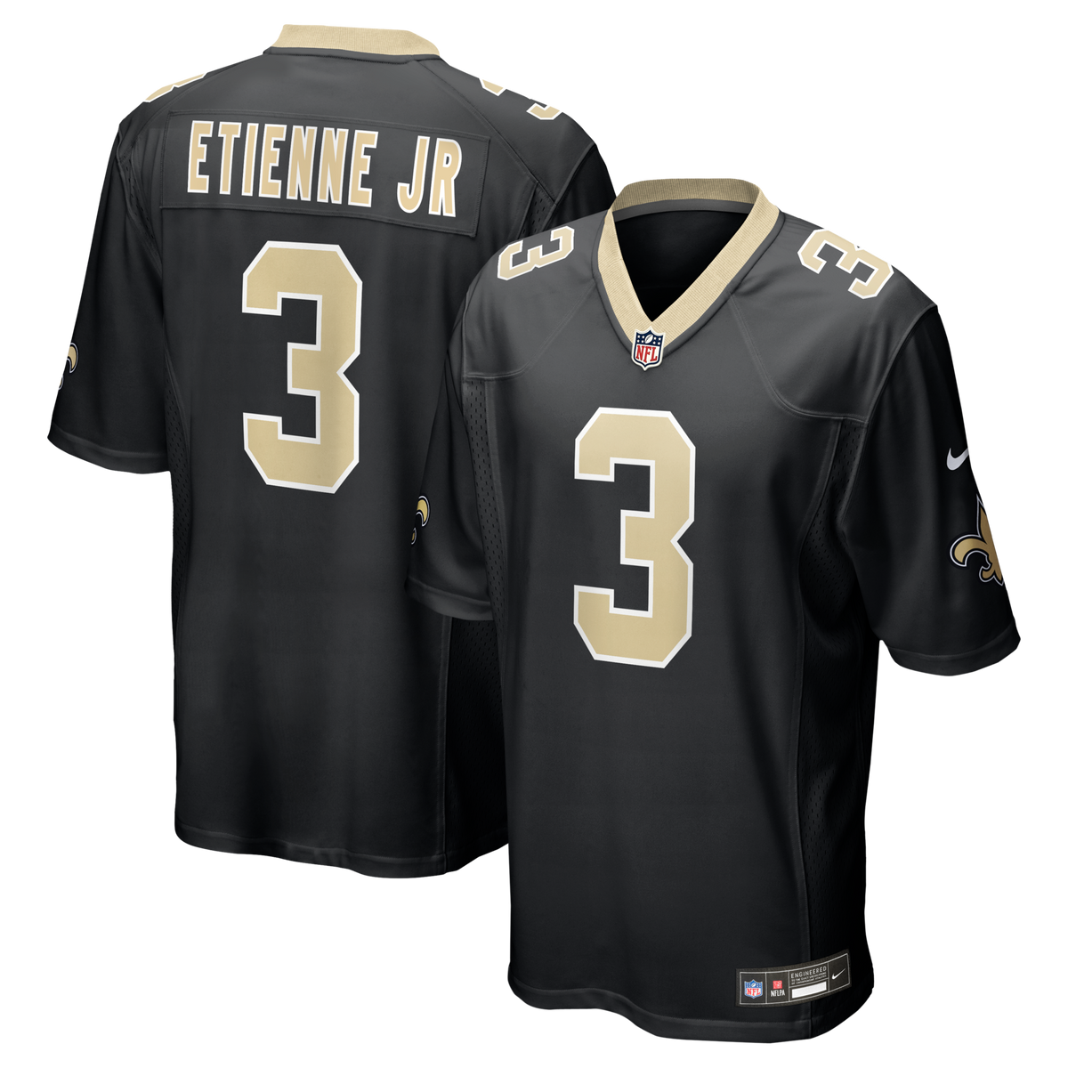 New Orleans Saints Travis Etienne Jr Black Game Jersey