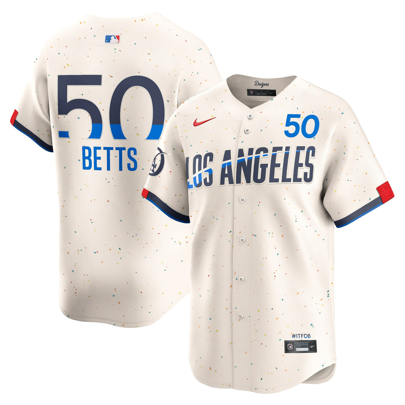 Los Angeles Dodgers Mookie Betts Nike Cream City Connect Limited Player Jersey