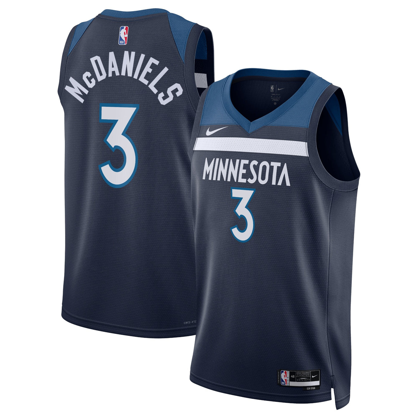 Minnesota Timberwolves Nike Icon Edition Swingman Jersey - Navy - Jaden McDaniels