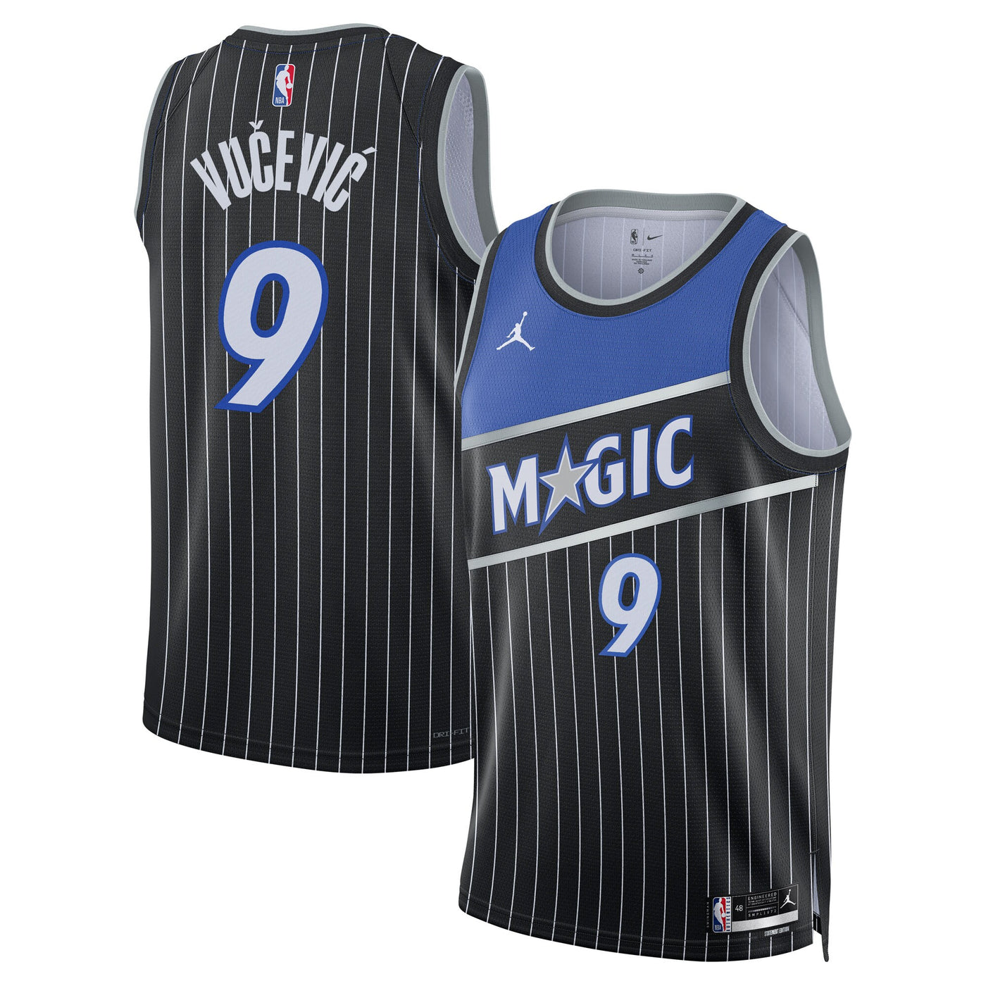 Orlando Magic Jordan Brand Statement Edition Jersey - Black - Nikola Vučević