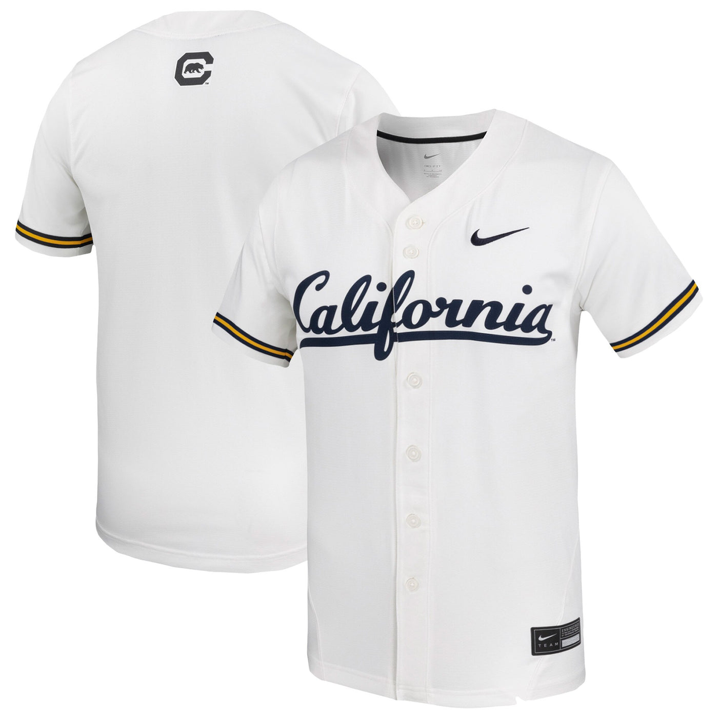 Nike White Cal Bears Replica Baseball Jersey