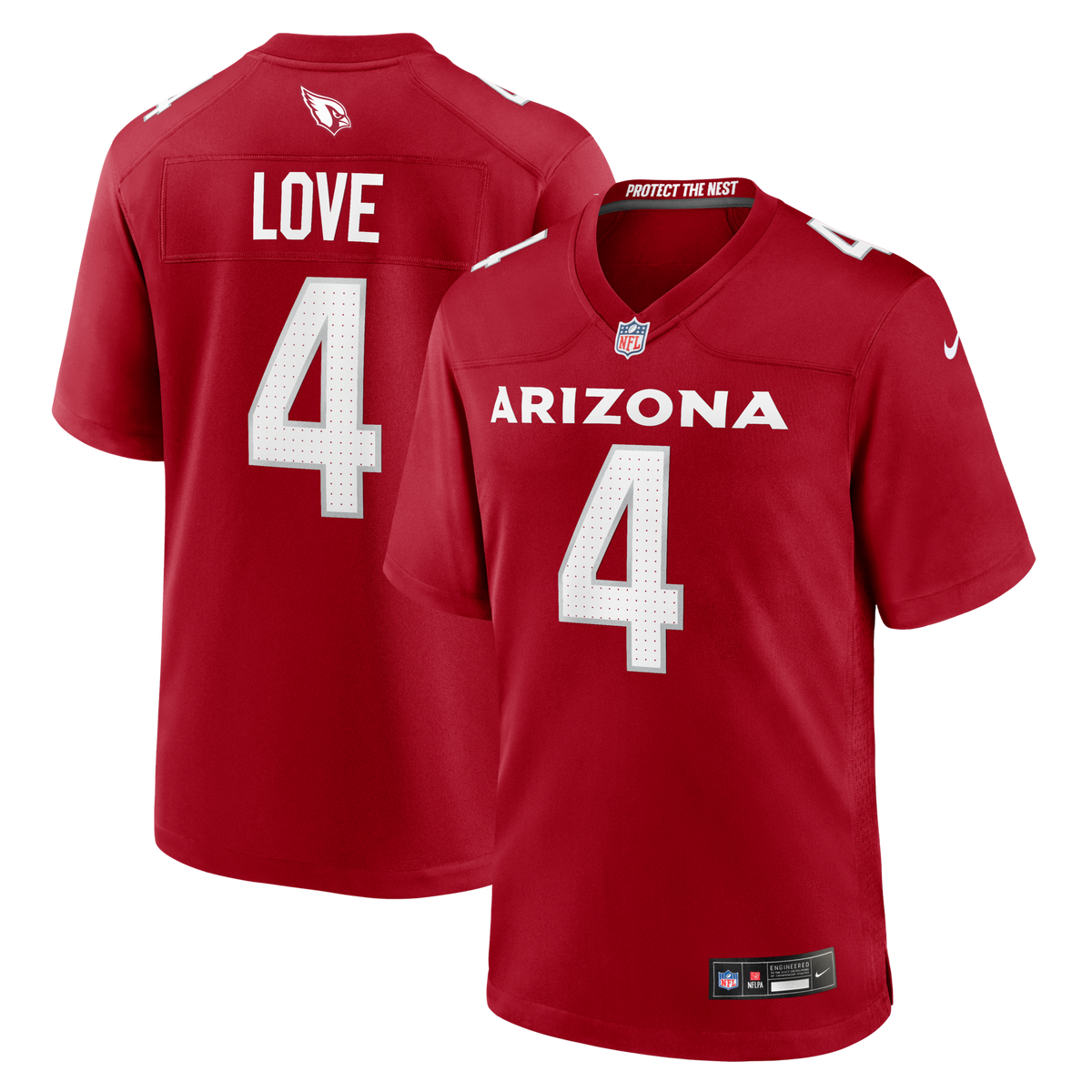 Arizona Cardinals Jeremiyah Love Cardinal 2026 NFL Draft First Round Pick No. 3 Team Game Jersey