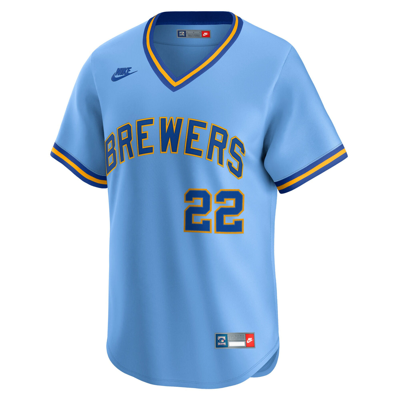Milwaukee Brewers Christian Yelich Nike Powder Blue Cooperstown Collection Limited Jersey
