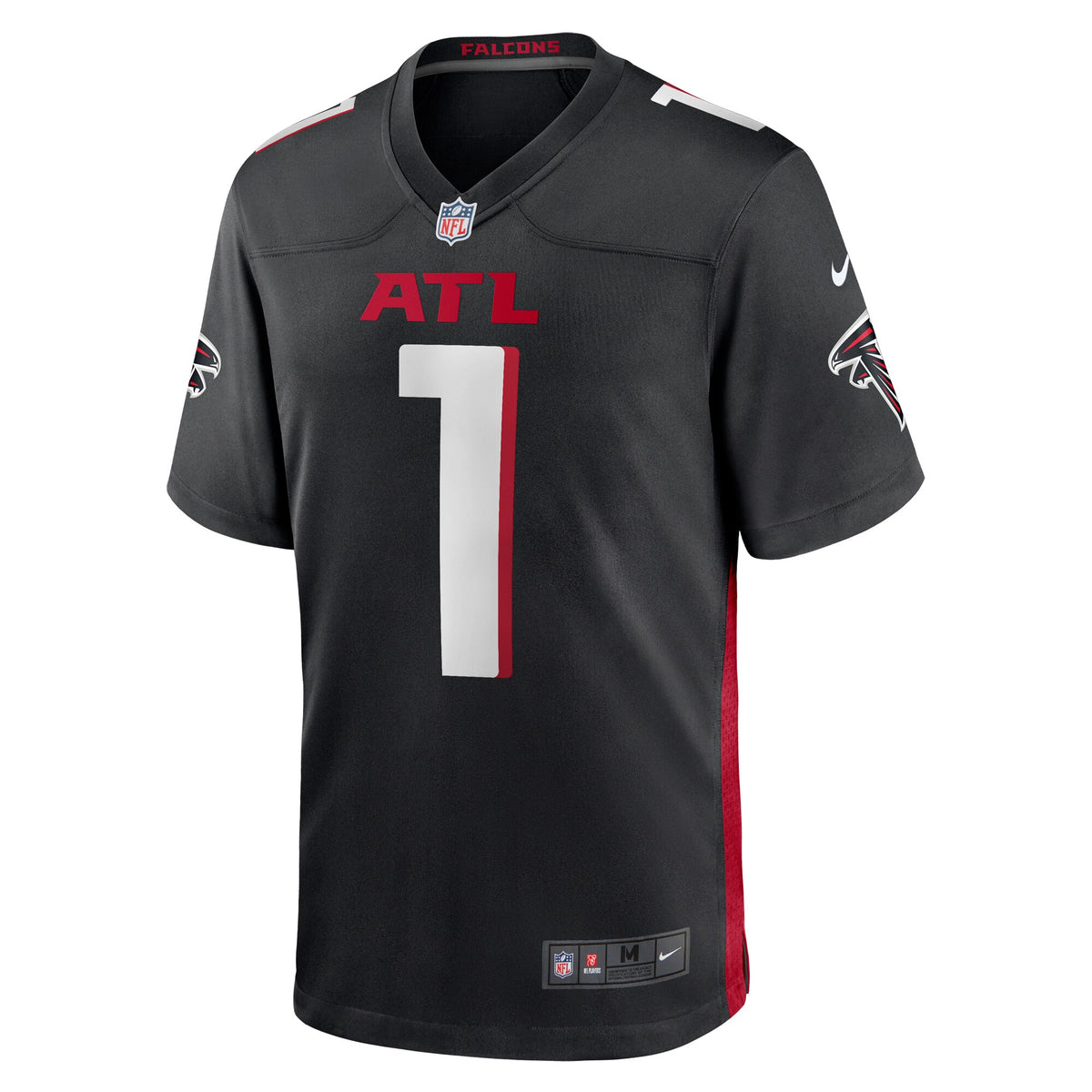 Atlanta Falcons Number 1 Dad Black Game Jersey