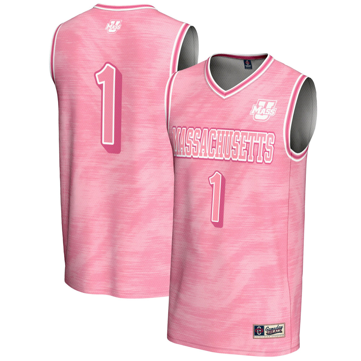 #1 UMass Minutemen GameDay Greats Lightweight Basketball Jersey - Pink