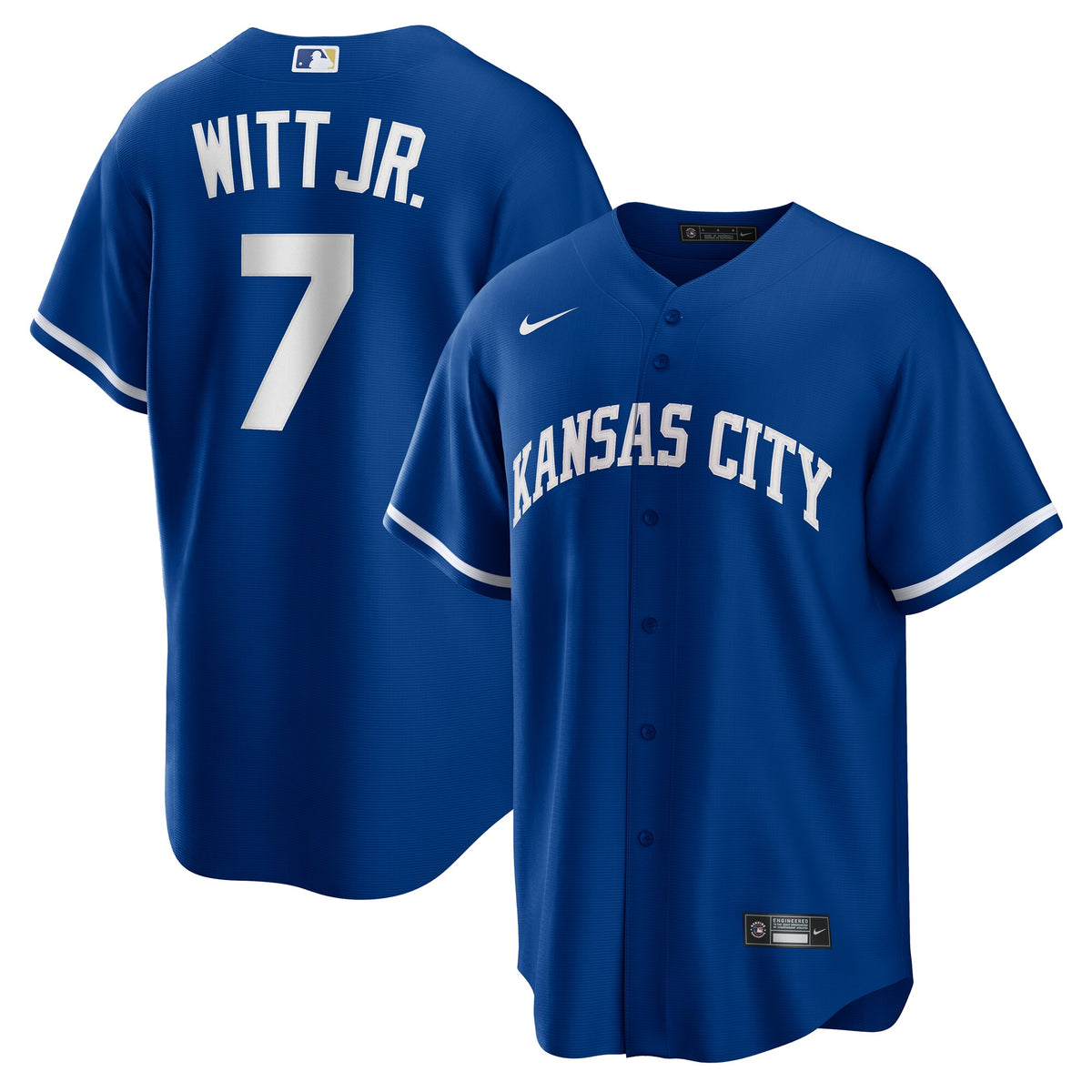 Kansas City Royals Bobby Witt Jr. Rush Blue Alternate 2 Replica Jersey