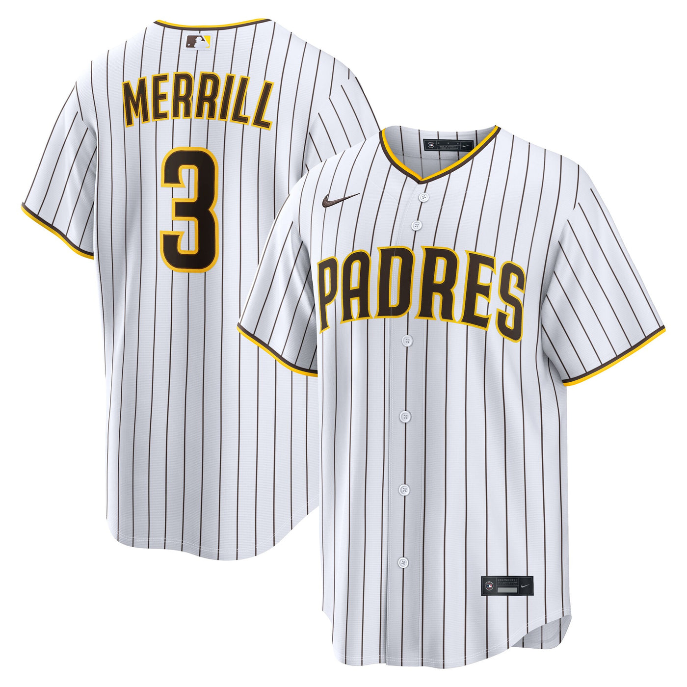 San Diego Padres Jackson Merrill Nike White Home Replica Player Jersey