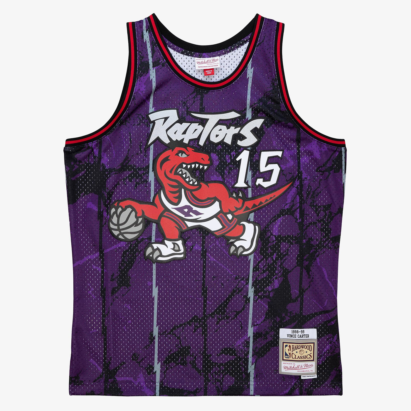 Toronto Raptors Mitchell & Ness Vince Carter 1998 Team Marble Swingman Jersey - Purple