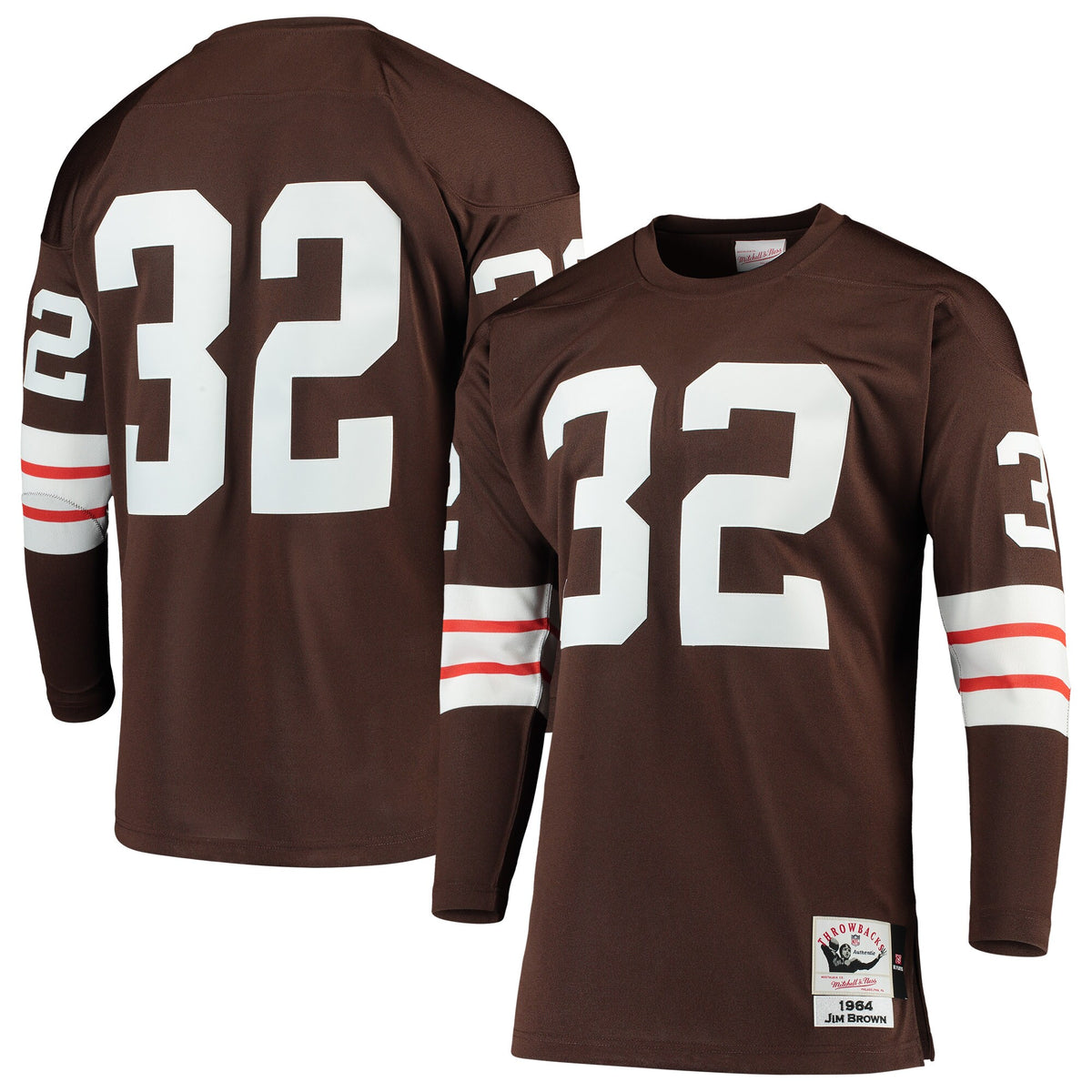 Cleveland Browns 1964 Jim Brown Mitchell & Ness Brown Authentic Throwback Retired Player Jersey