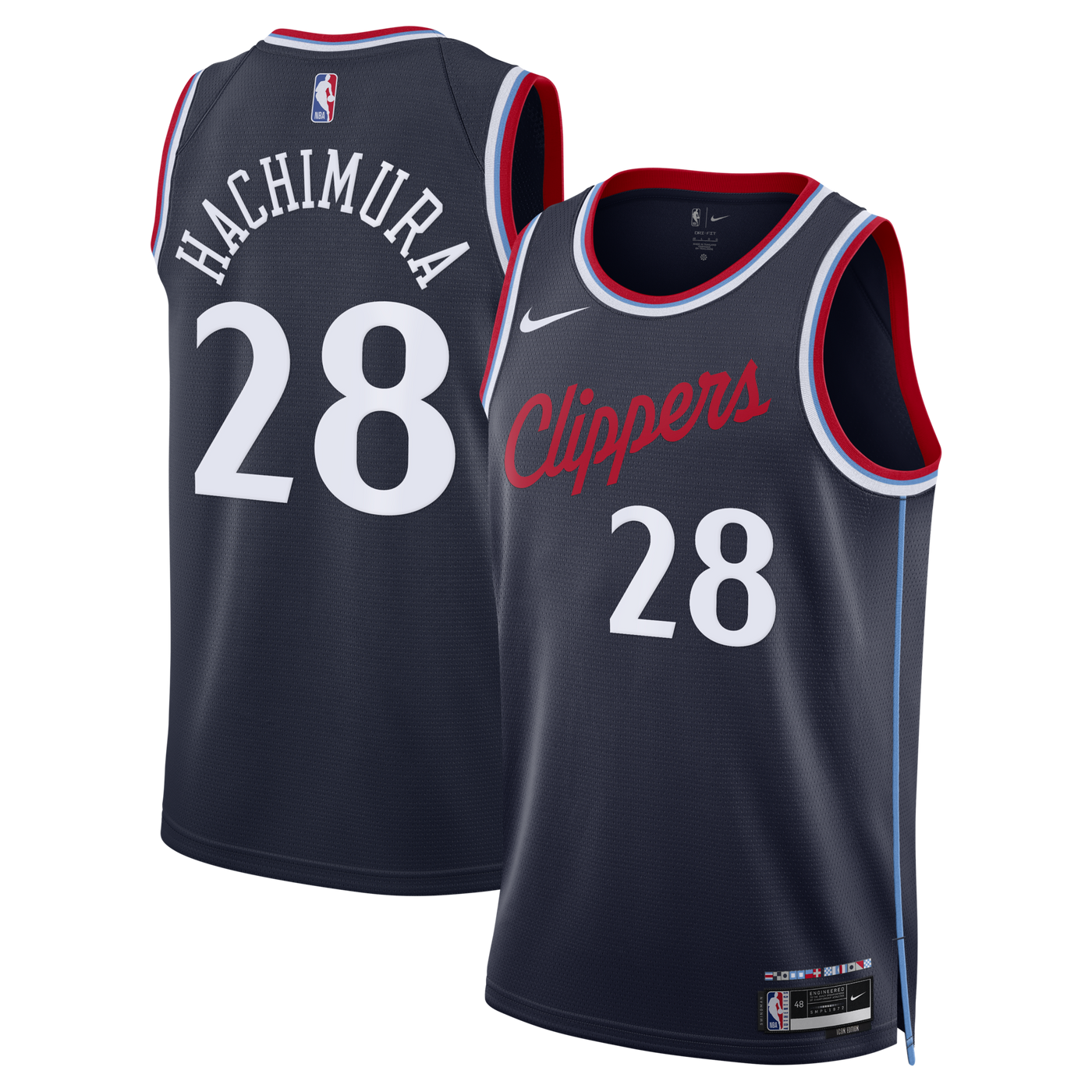 Los Angeles Clippers Nike Replica Icon Edition Swingman Jersey - Navy - Rui Hachimura