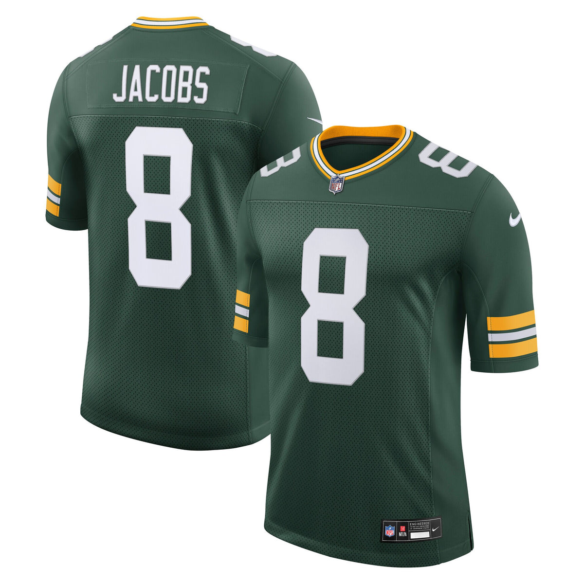 Green Bay Packers Josh Jacobs Green Vapor Untouchable Stitched Limited Jersey