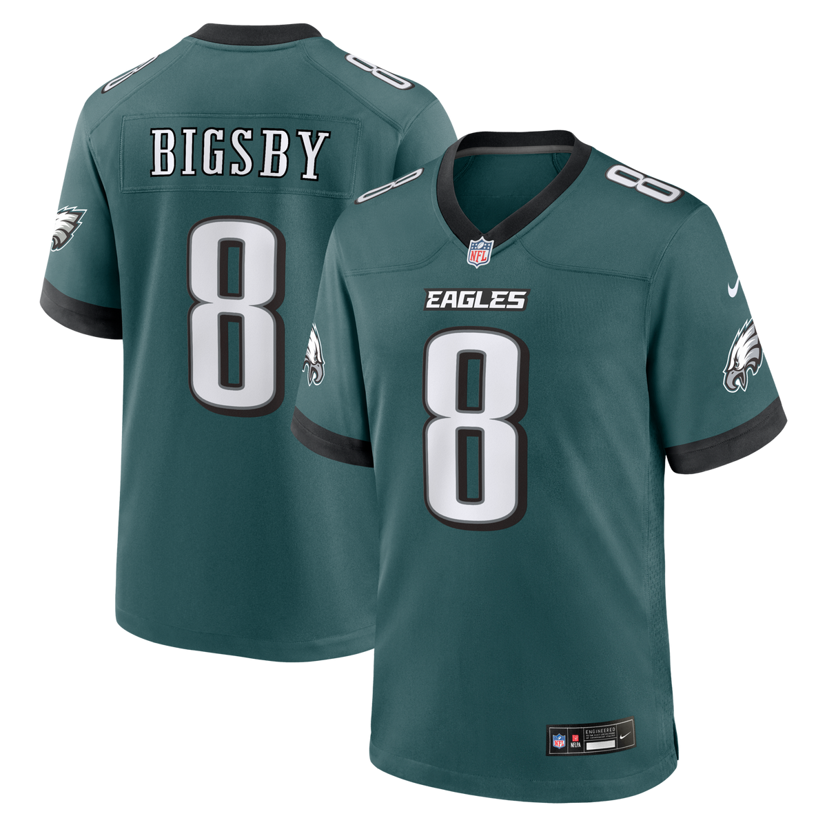 Philadelphia Eagles Tank Bigsby Midnight Green Team Game Jersey