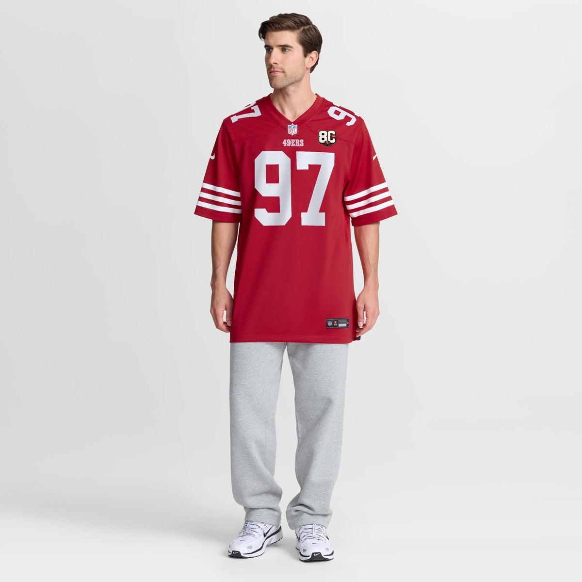 San Francisco 49ers Nick Bosa Scarlet 80th Anniversary Game Jersey