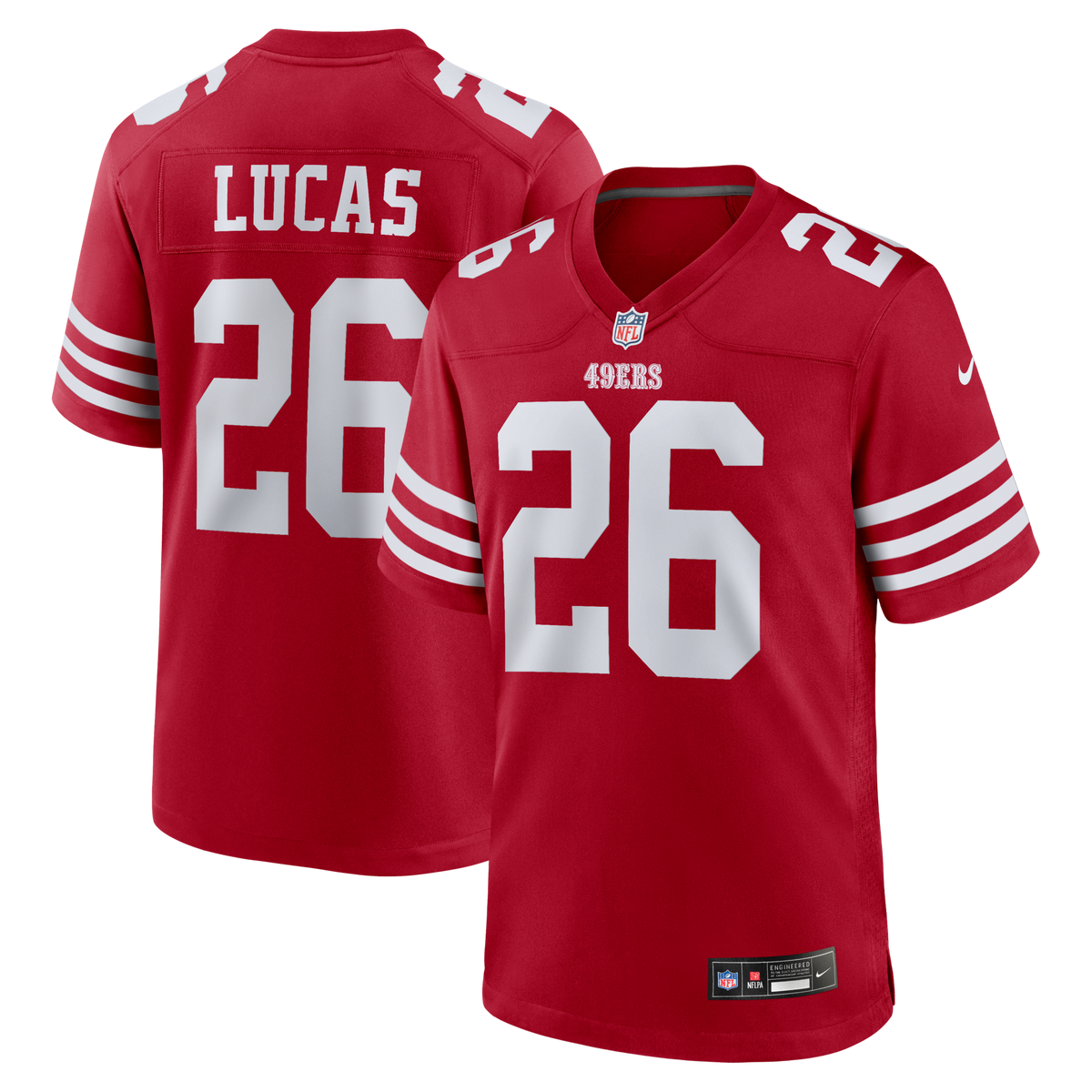 San Francisco 49ers Chase Lucas Scarlet Team Game Jersey