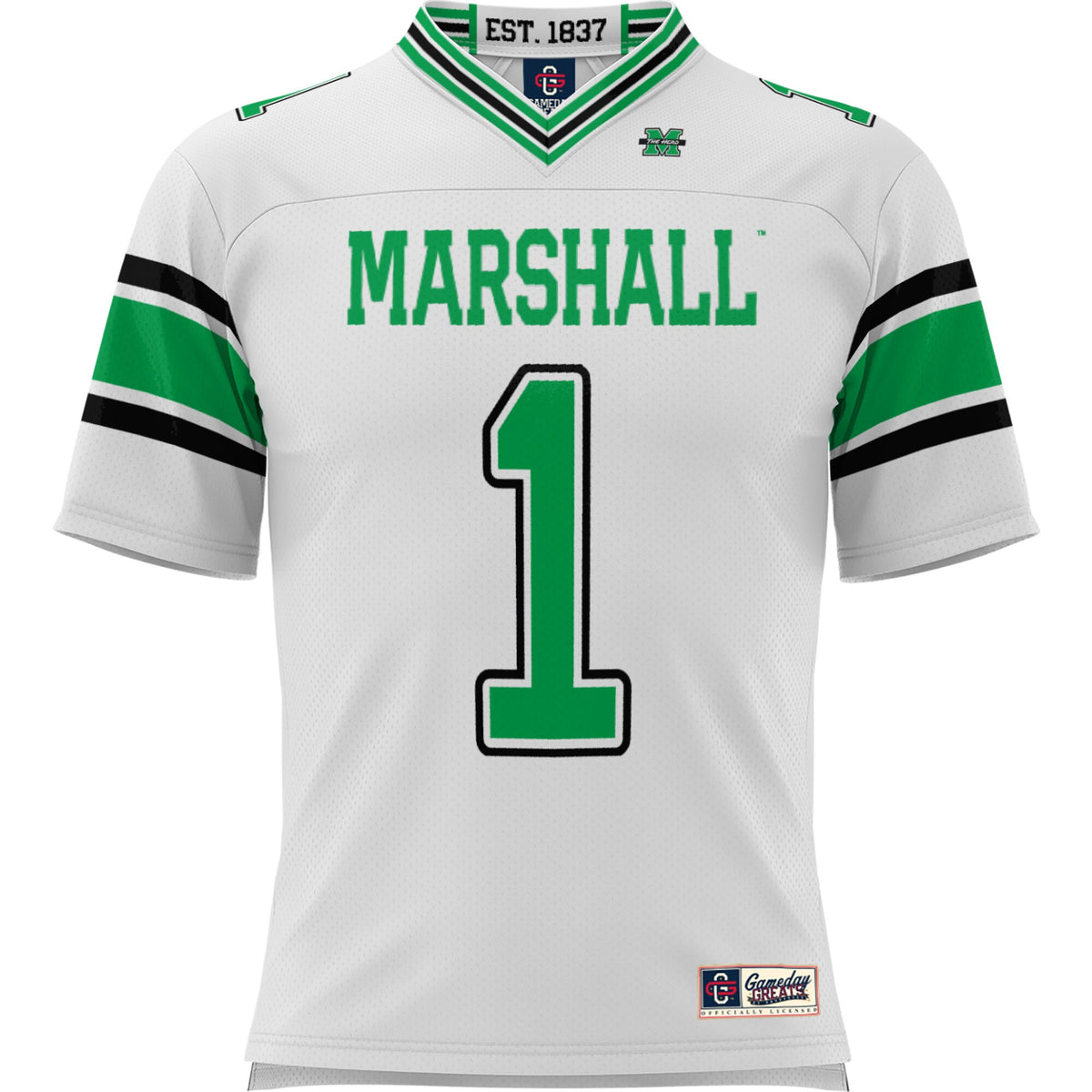 #1 Marshall Thundering Herd GameDay Greats Football Jersey - White