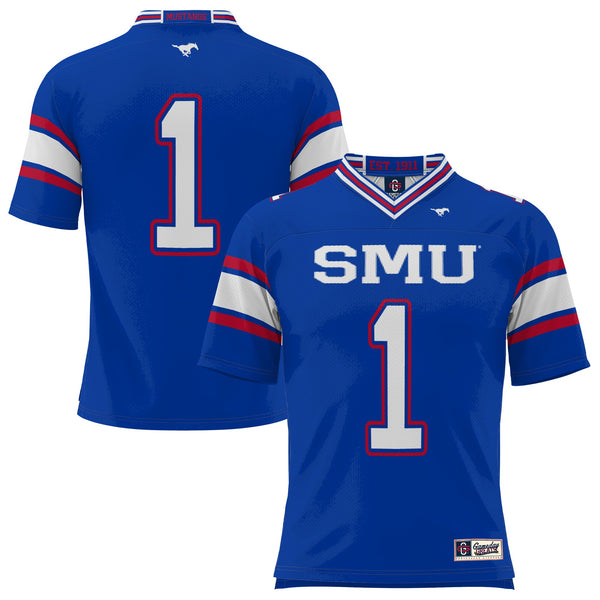 GameDay Greats #1 Royal SMU Mustangs Endzone Football Jersey