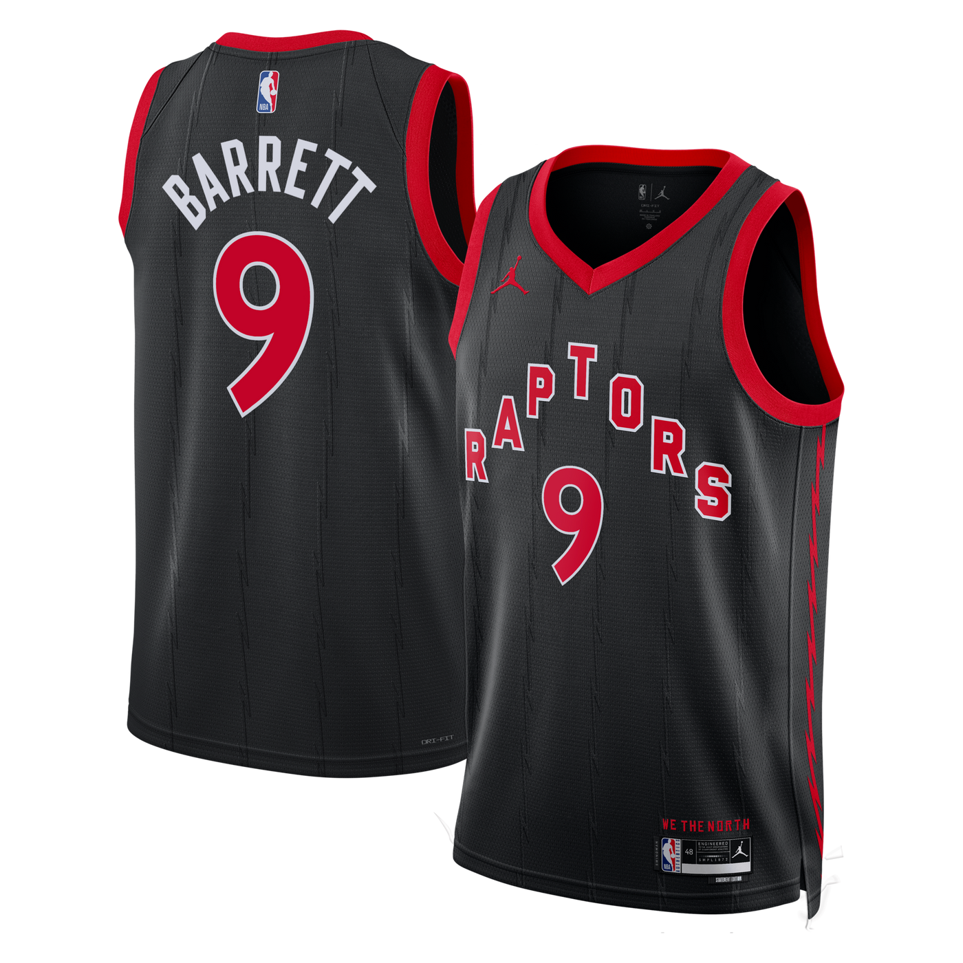 Toronto Raptors Jordan Brand Statement Edition Swingman Jersey - Black - RJ Barrett