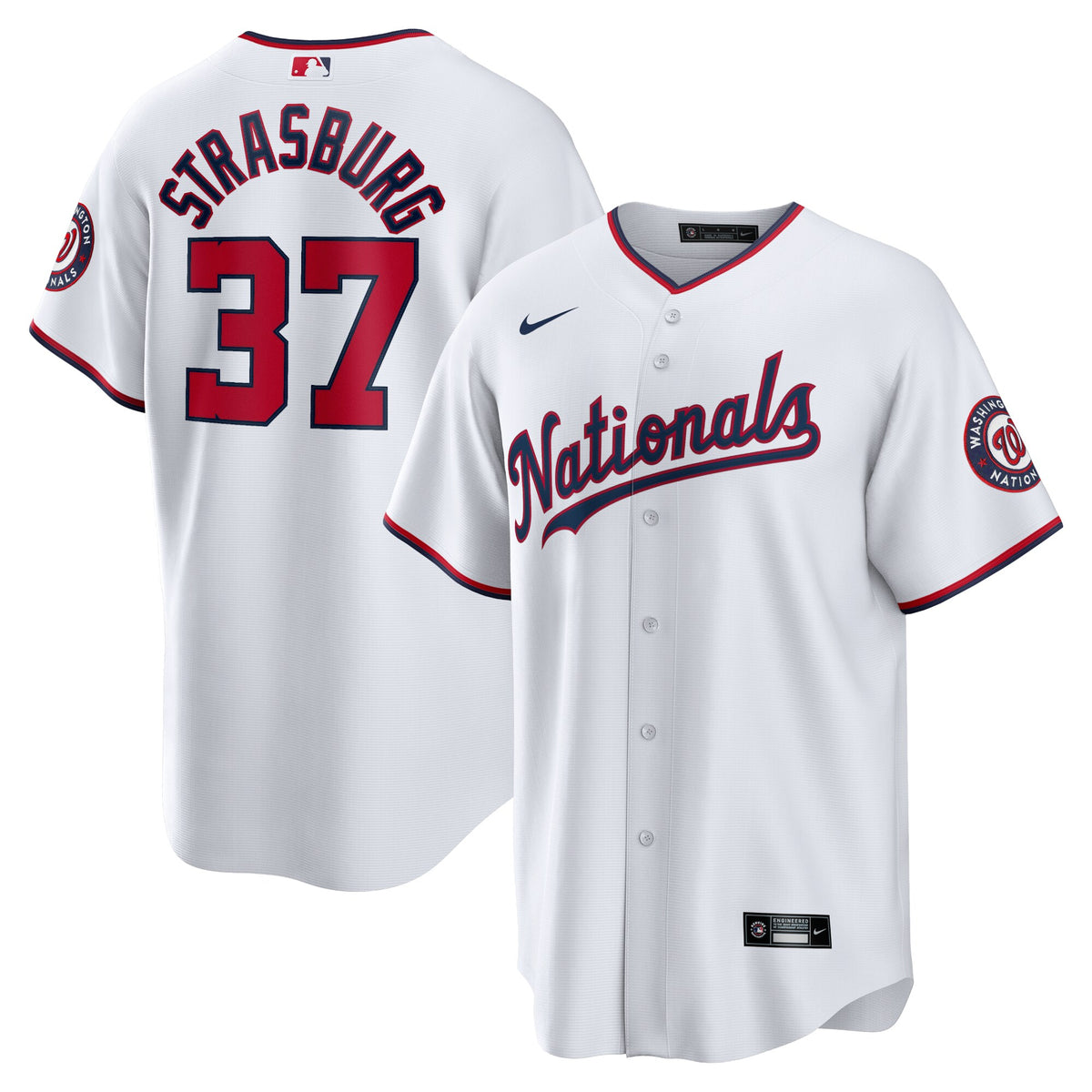 Washington Nationals Stephen Strasburg White Home Replica Jersey