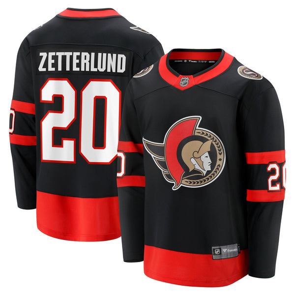 Ottawa Senators Fabian Zetterlund Fanatics Black Home Breakaway Jersey