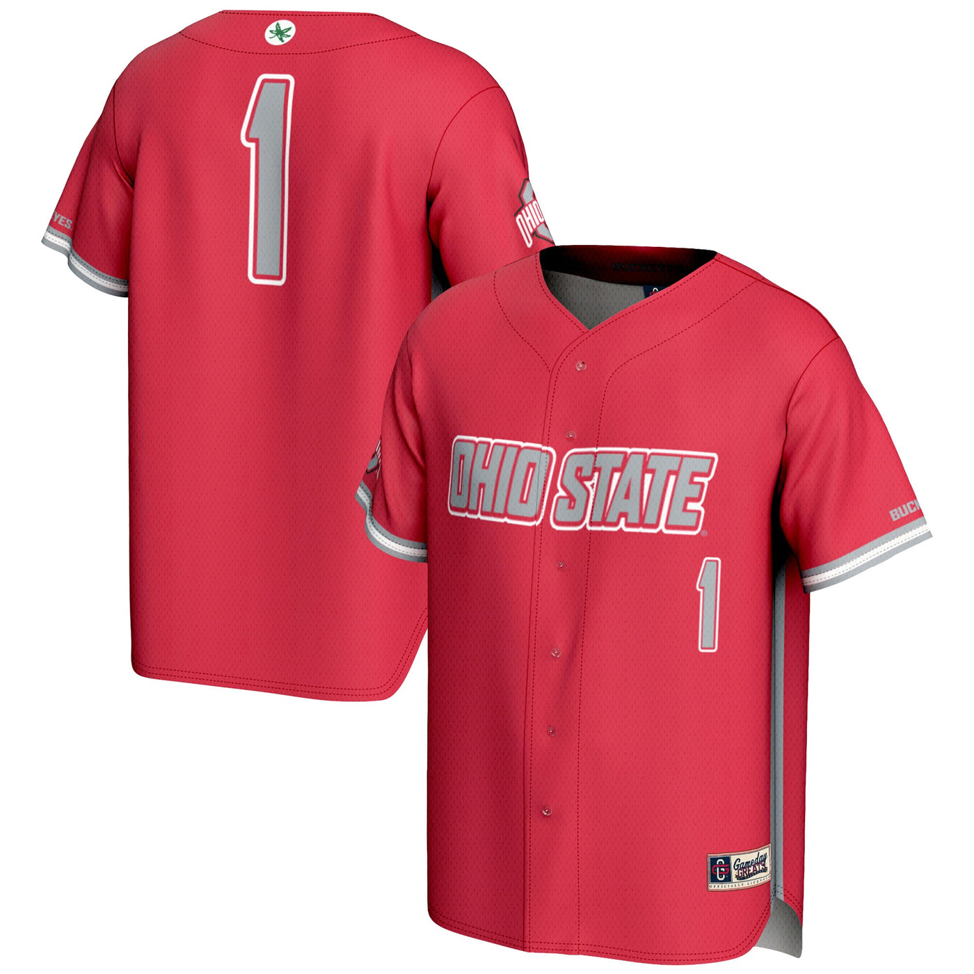 GameDay Greats #1 Scarlet Ohio State Buckeyes Lightweight Baseball Jersey