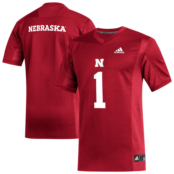 adidas #1 Scarlet Nebraska Huskers Replica Football Jersey