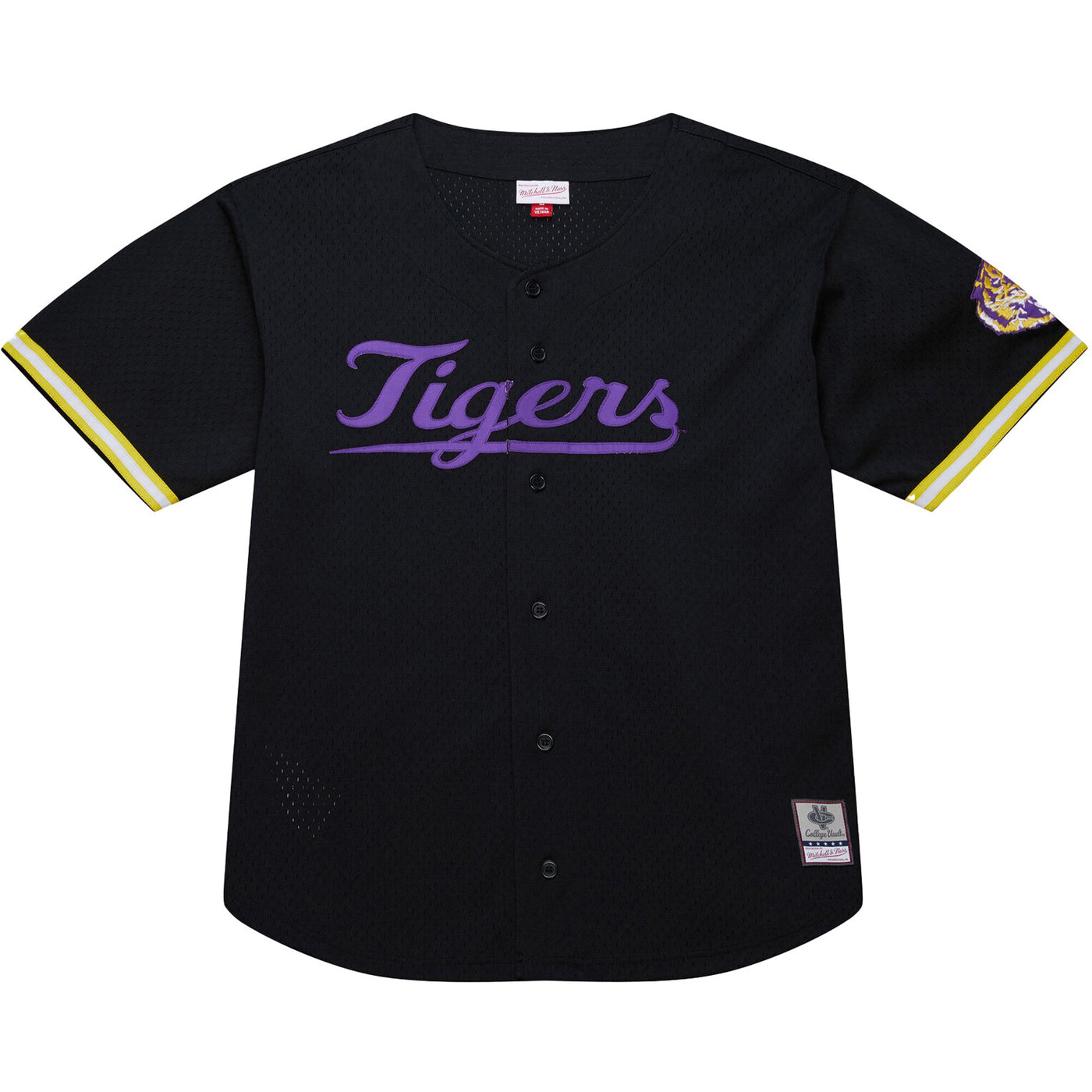 Mitchell & Ness Black LSU Tigers On The Clock Full-Button Fashion Jersey