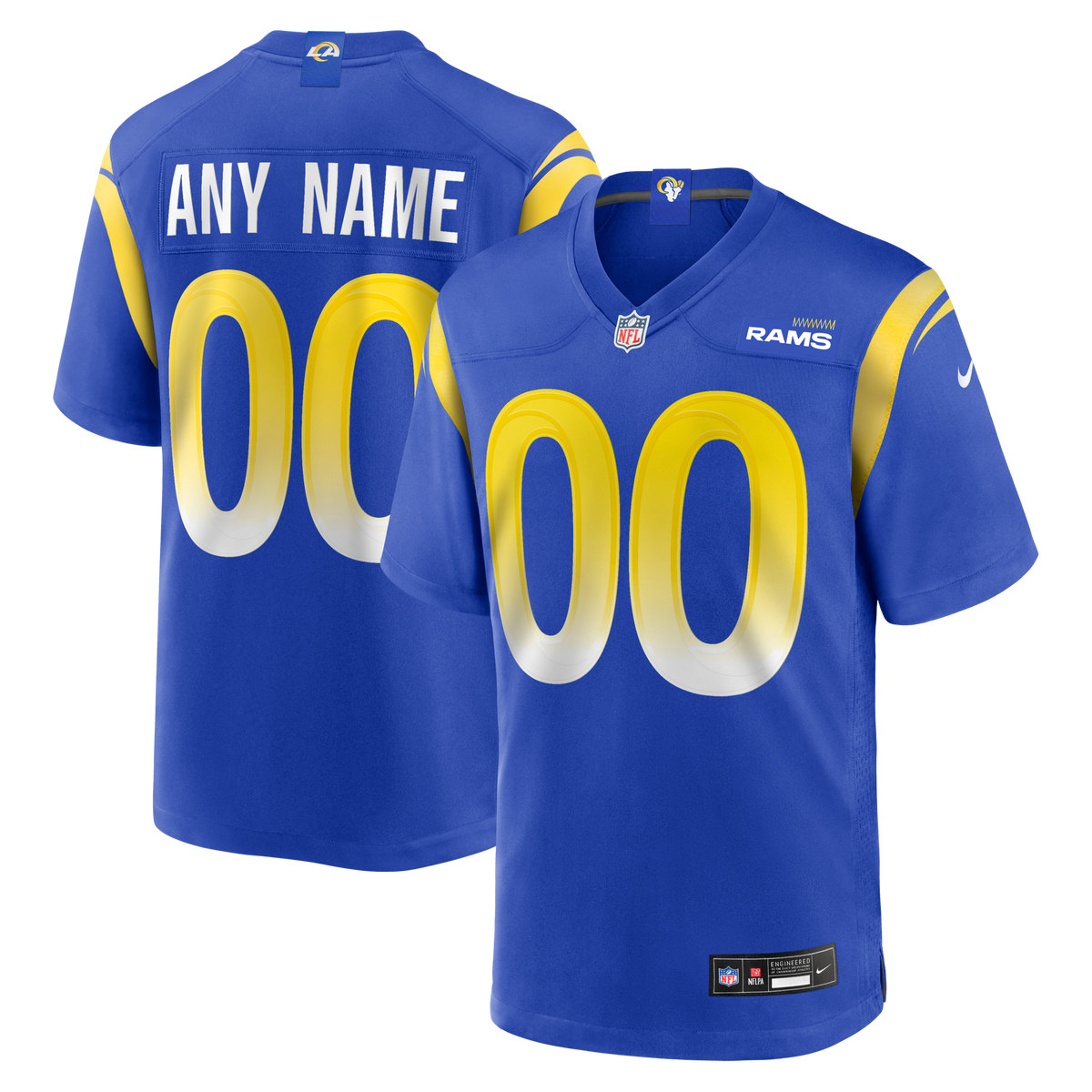 Los Angeles Rams Royal Custom Game Jersey