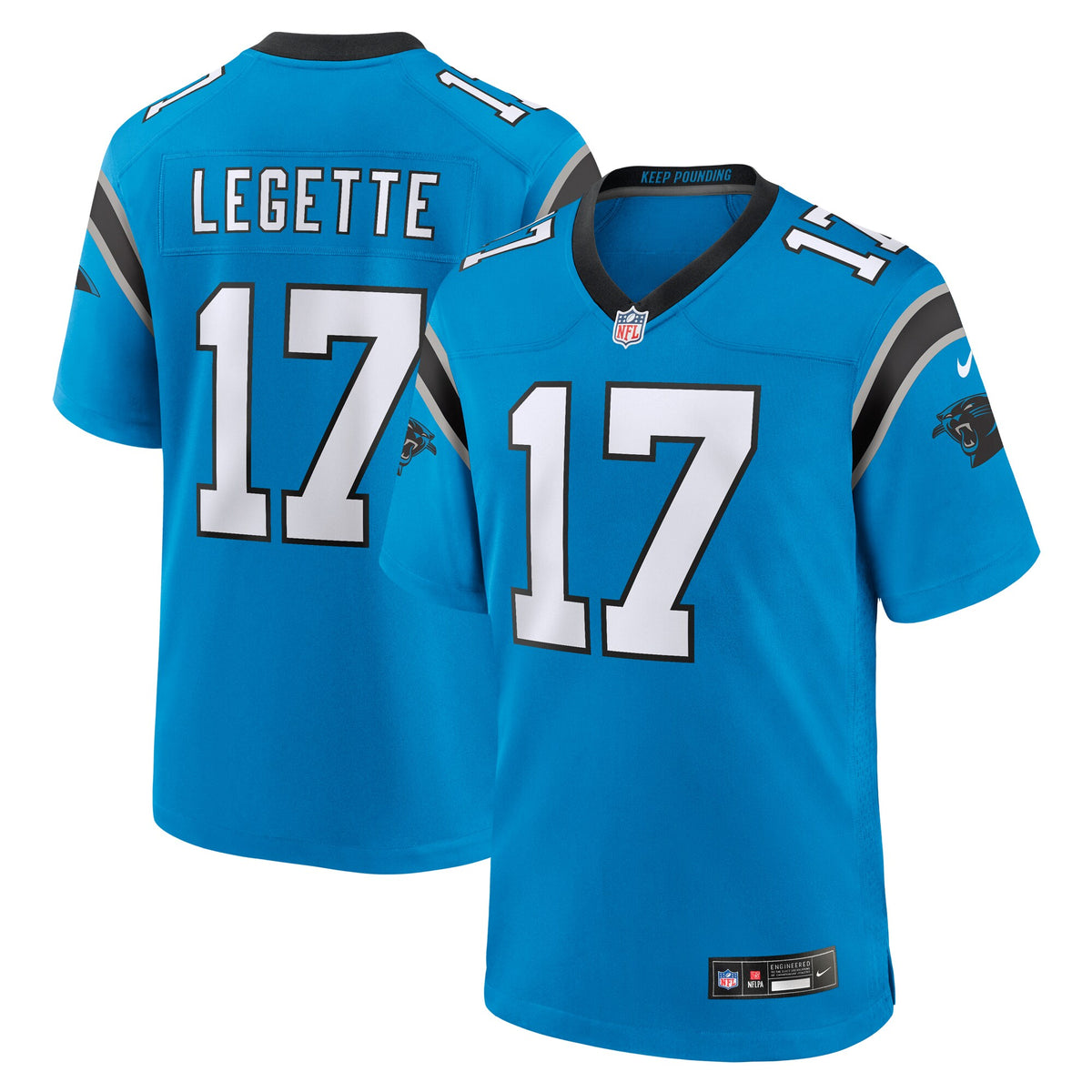 Carolina Panthers Xavier Legette Blue Alternate Game Jersey