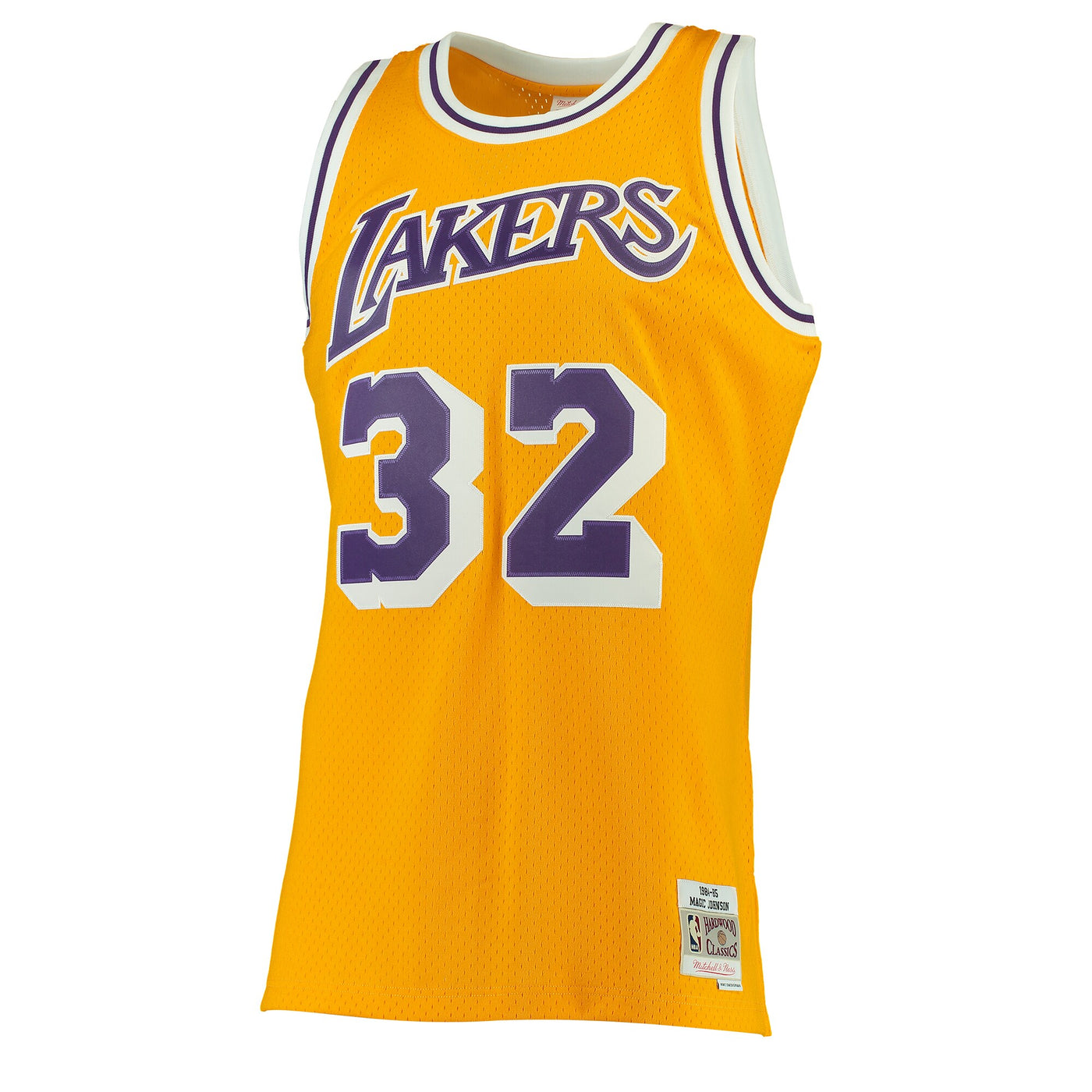 Mitchell & Ness Magic Johnson Gold Los Angeles Lakers 1984-85 Hardwood Classics Swingman Jersey