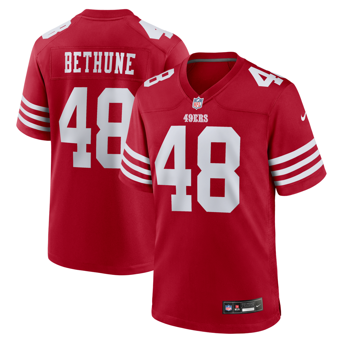 San Francisco 49ers Tatum Bethune Scarlet Game Jersey