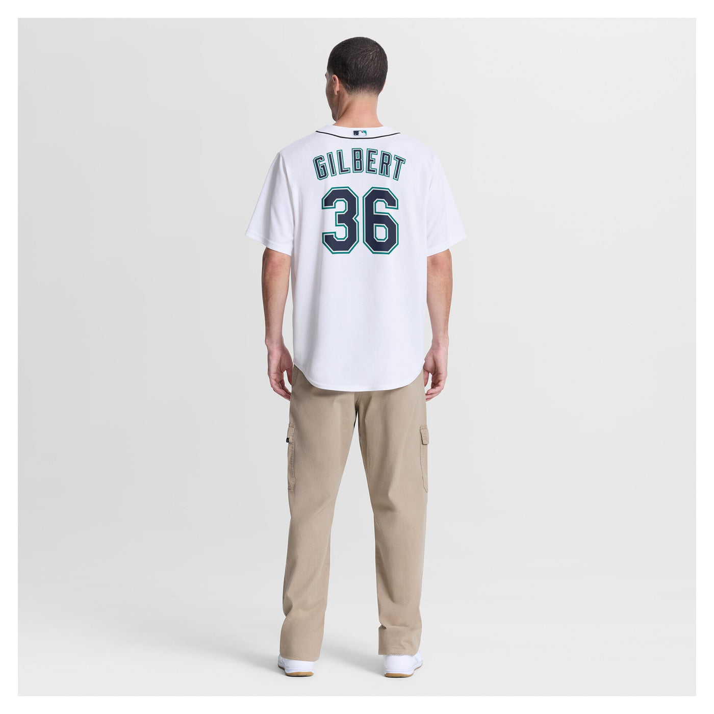 Seattle Mariners Logan Gilbert Nike White Home Replica Jersey