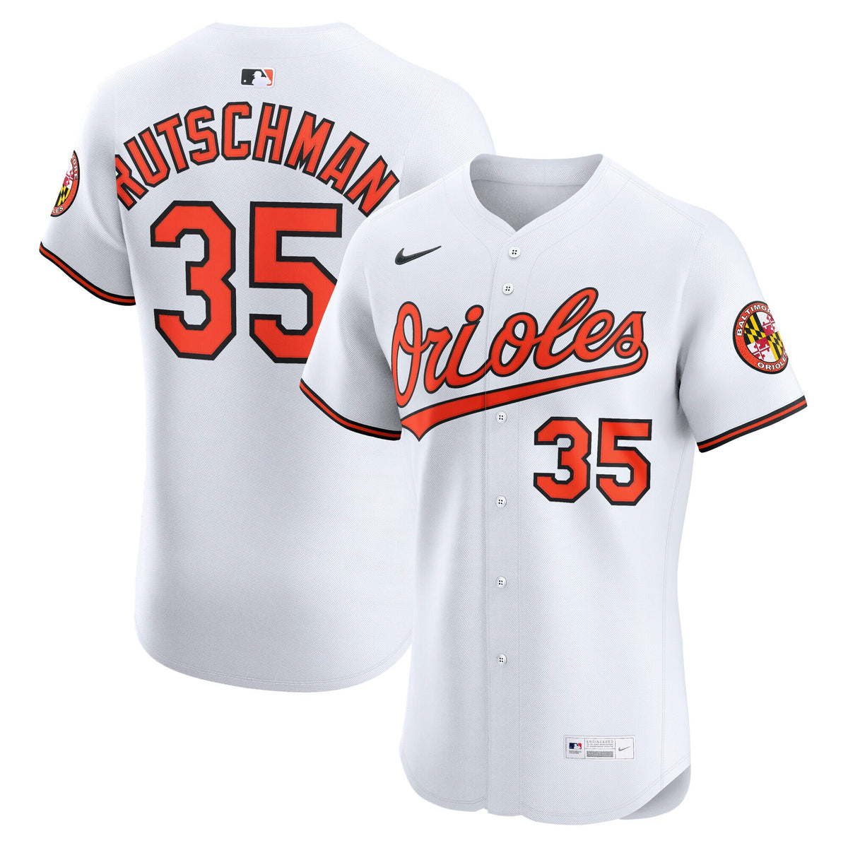 Baltimore Orioles Adley Rutschman White Home Elite Jersey