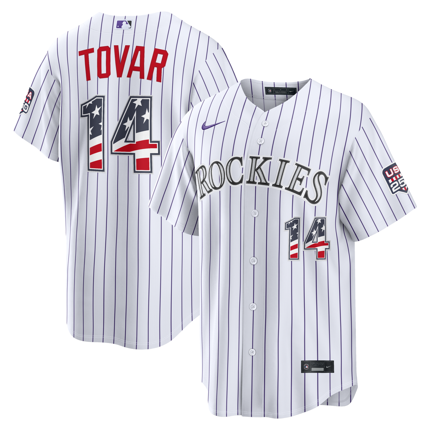 Fourth of July Colorado Rockies Ezequiel Tovar Nike White USA 250 Stadium Jersey