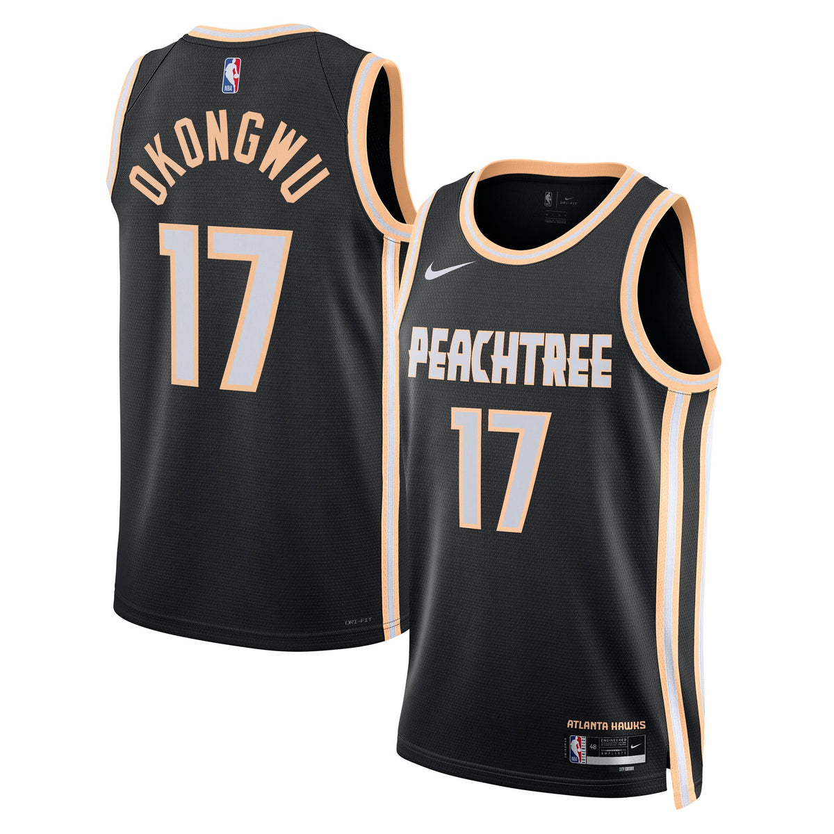 Atlanta Hawks 2025/26 City Edition Swingman Jersey - Black - Onyeka Okongwu -