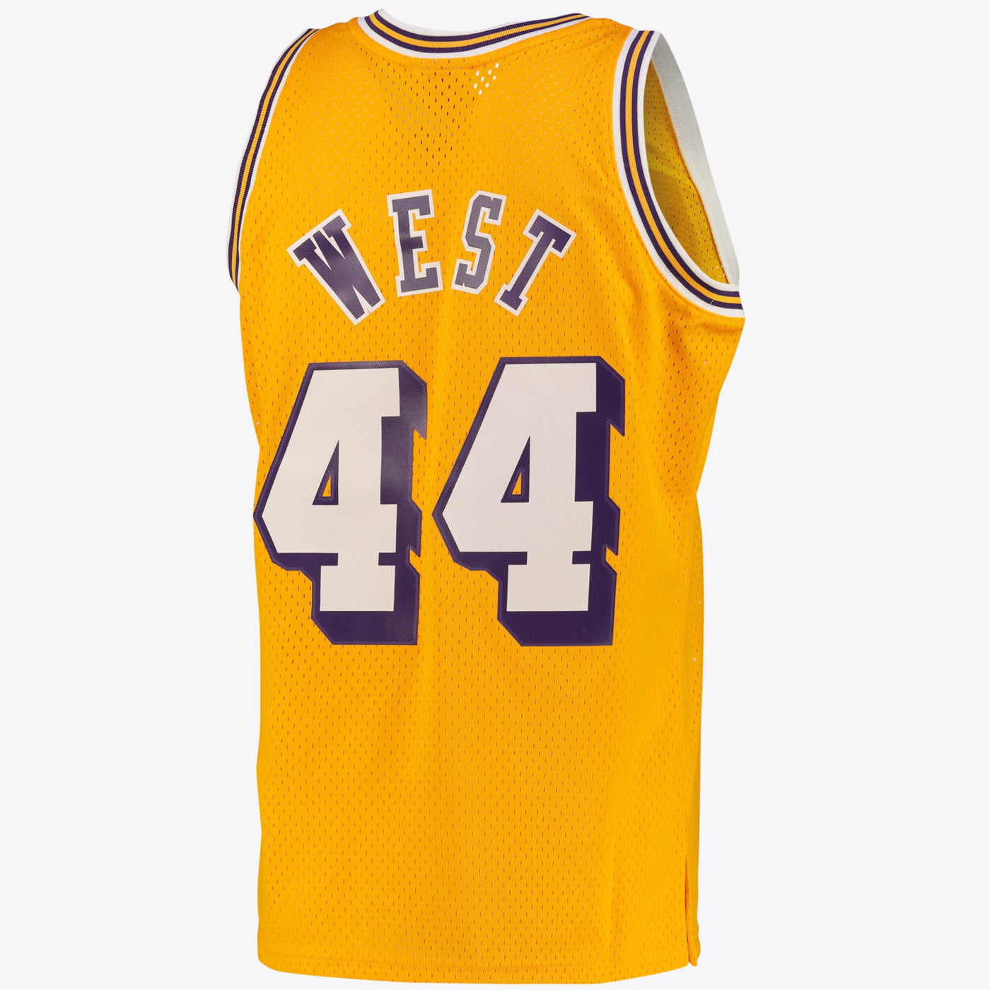 Los Angeles Lakers Jerry West Road Swingman Jersey By Mitchell & Ness - Light Gold -