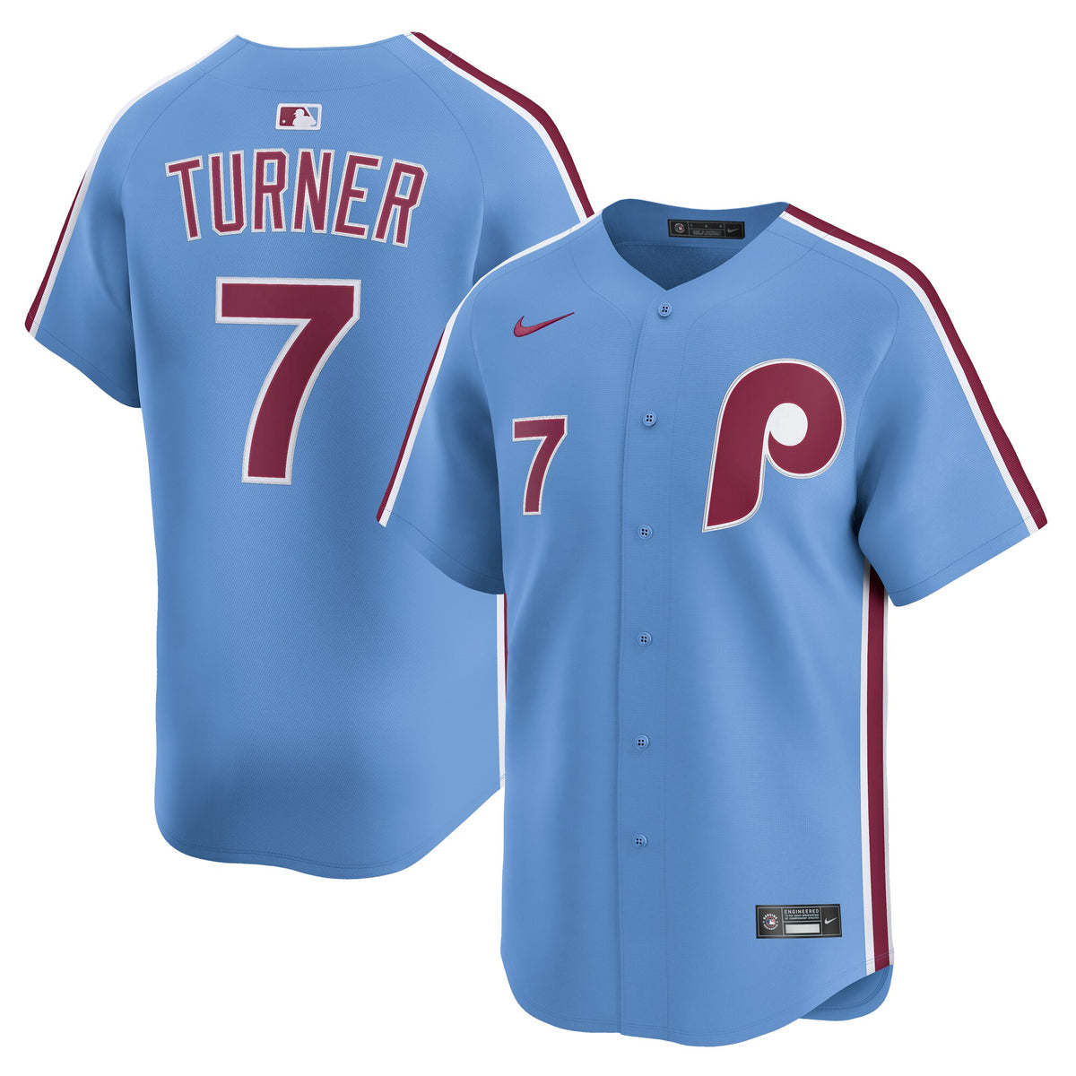 Philadelphia Phillies Trea Turner Light Blue Alternate Limited Player Jersey