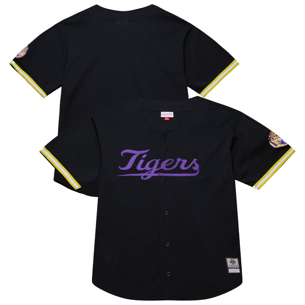 Mitchell & Ness Black LSU Tigers On The Clock Full-Button Fashion Jersey