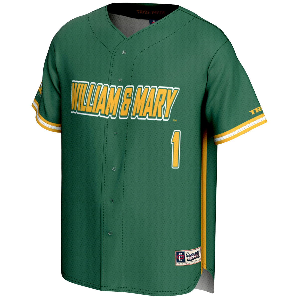 #1 William & Mary Tribe GameDay Greats Lightweight Baseball Fashion Jersey - Green