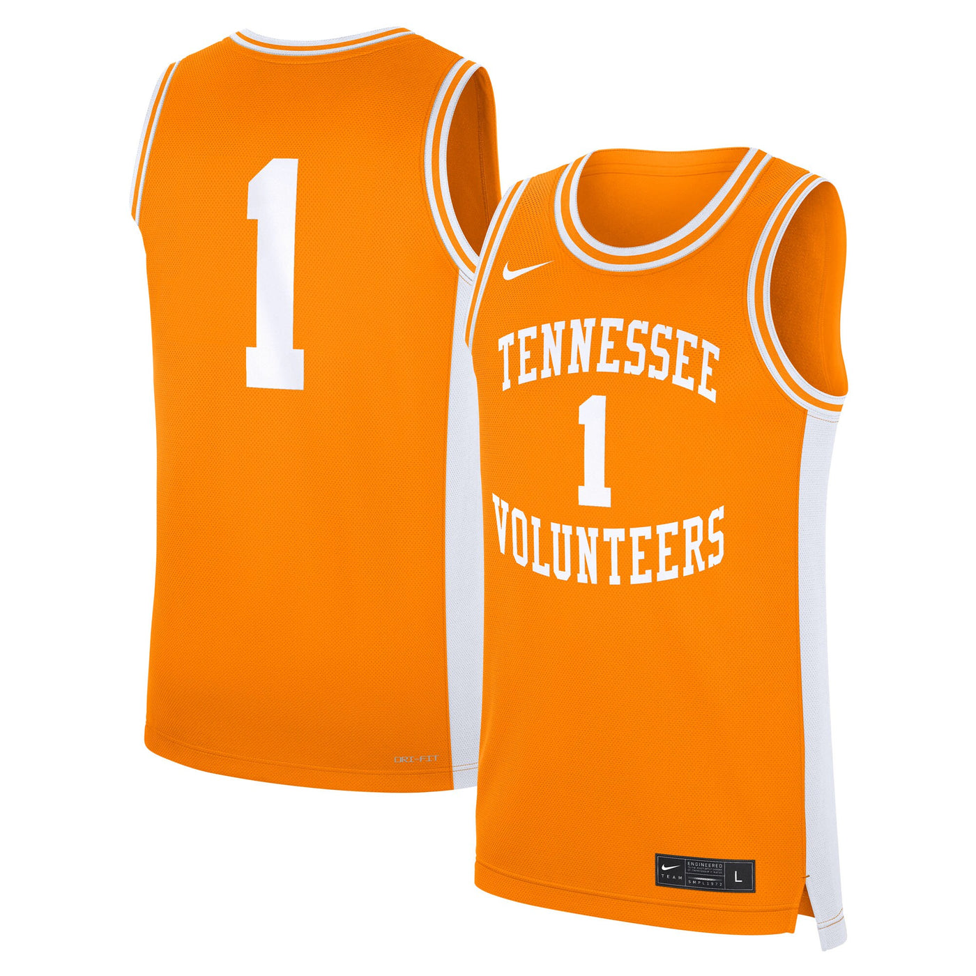Nike #1 Tennessee Orange Tennessee Volunteers Road Replica Jersey