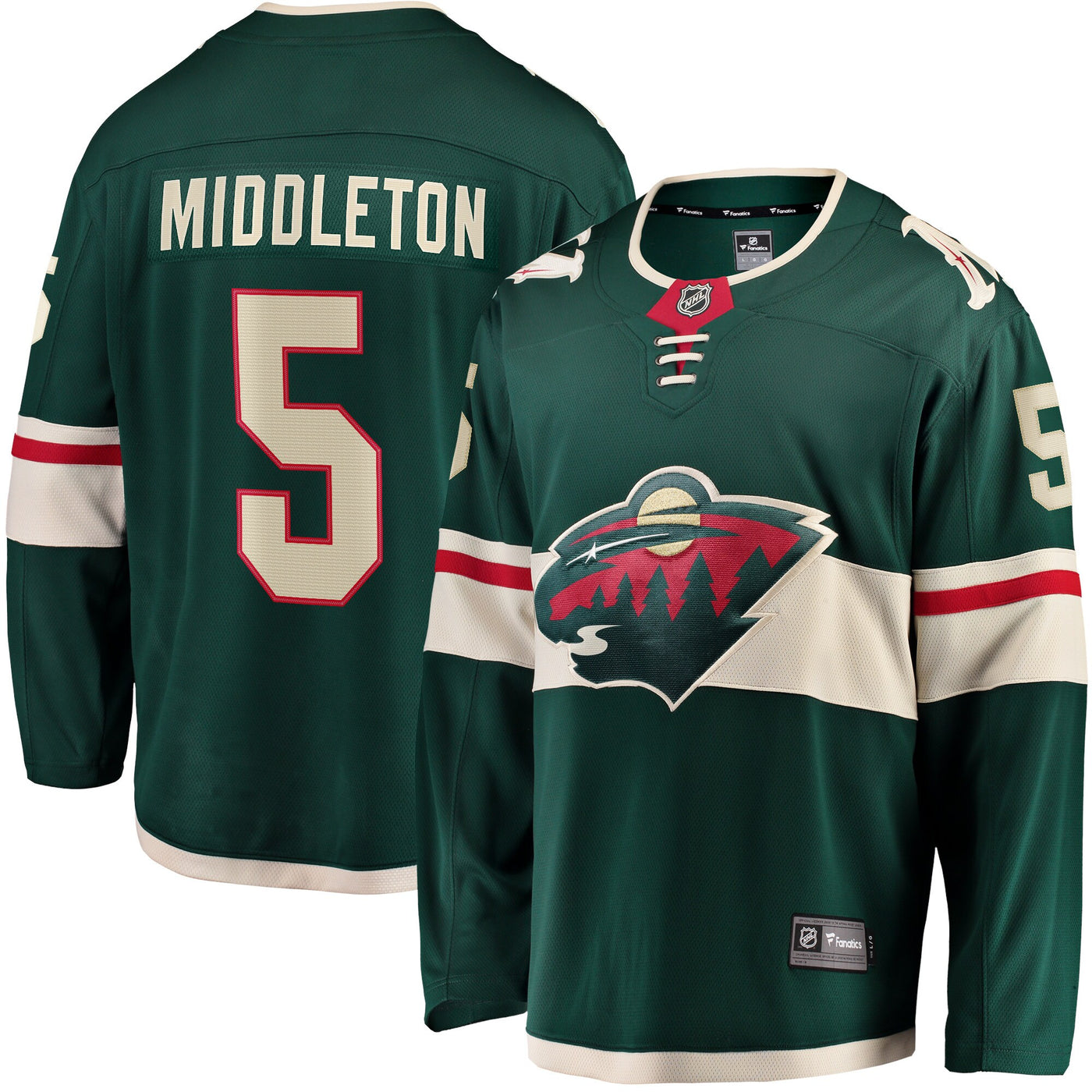Minnesota Wild Jake Middleton Fanatics Green Home Breakaway Player Jersey