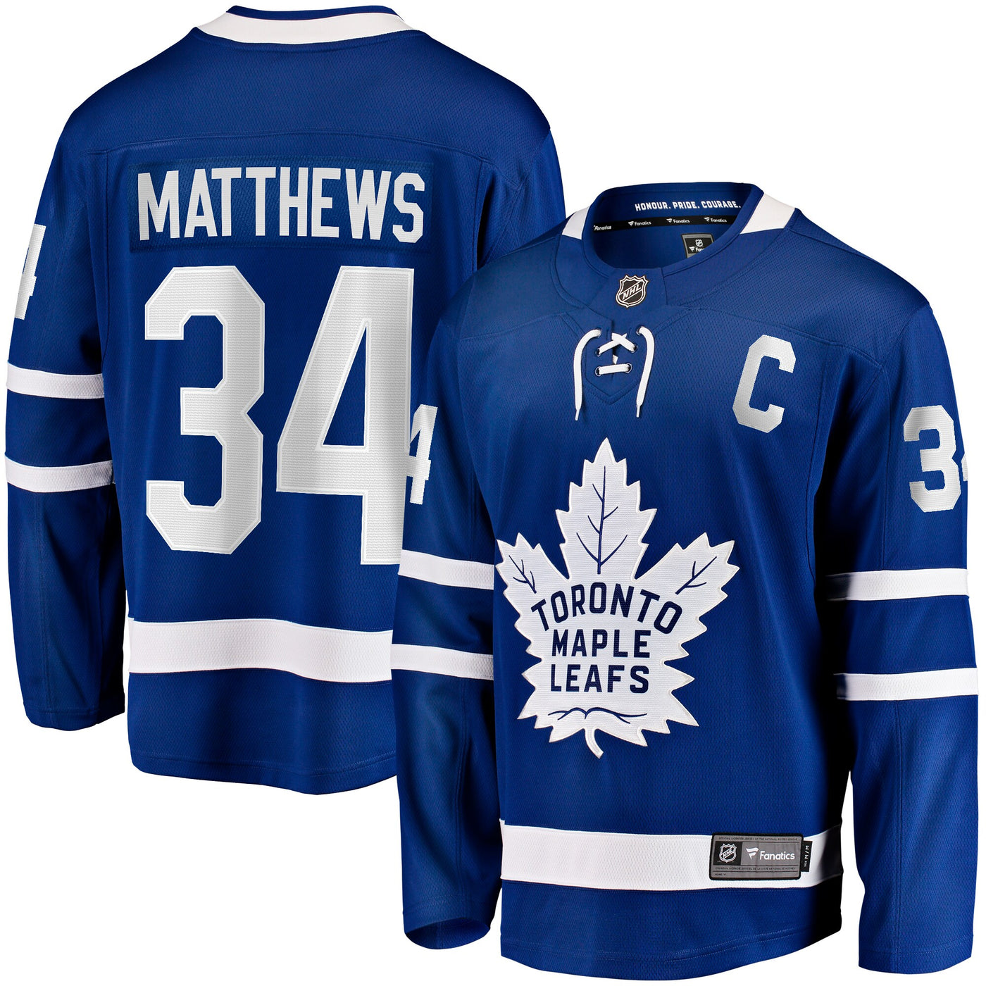 Toronto Maple Leafs Auston Matthews Fanatics Blue Captain Patch Home Breakaway Player Jersey