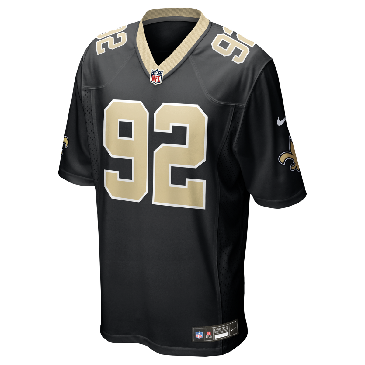 New Orleans Saints Davon Godchaux Black Team Game Jersey