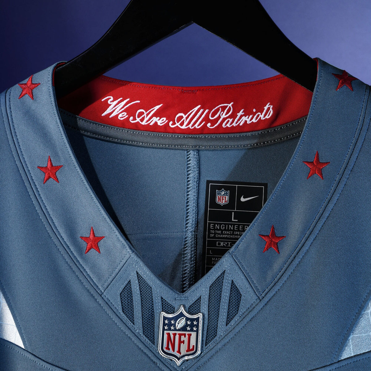 New England Patriots Hunter Henry Storm Blue 2025 Rivalries Collection Stitched Limited Jersey
