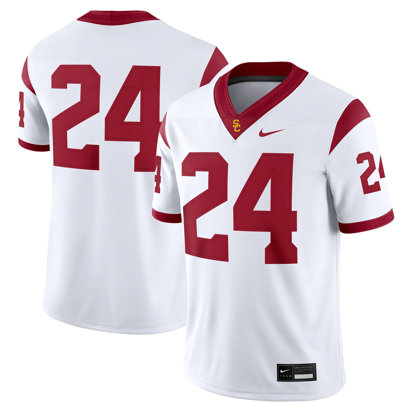 Nike #24 White USC Trojans Game Jersey
