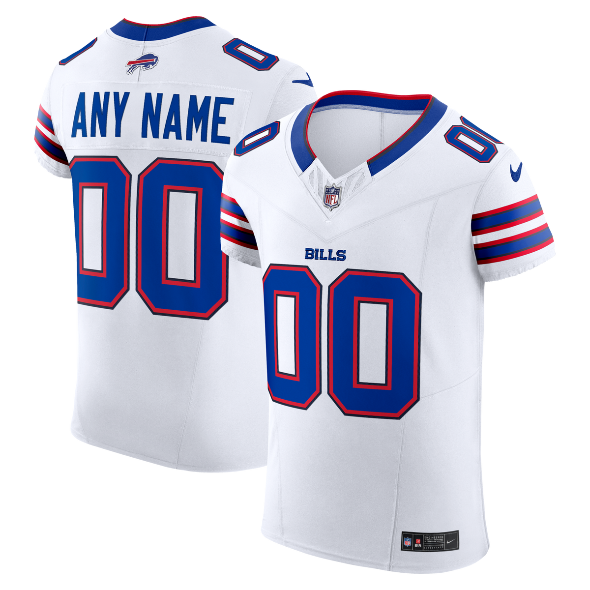 Buffalo Bills White Vapor F.U.S.E. Elite Custom Jersey